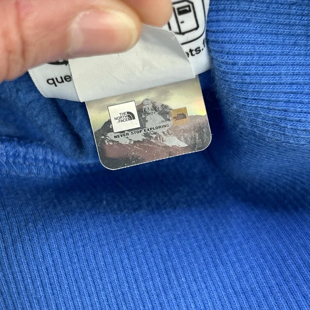 The North Face Hoodie Sweatshirt Mens Medium Pullover Graphic Print Logo Blue